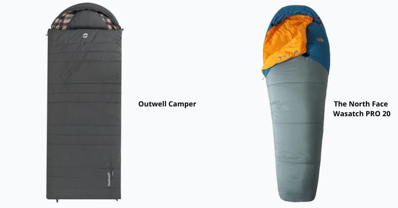 Śpiwory turystyczne Outwell Camper i The North Face Wasatch PRO 20 