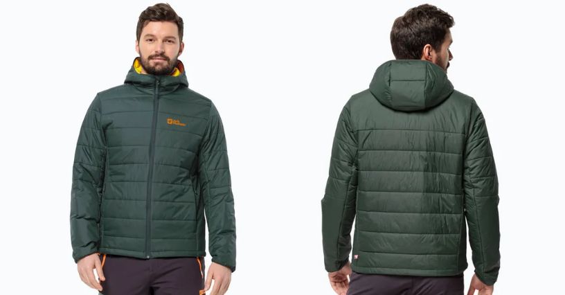 Mężczyzna w kurtce puchowej Jack Wolfskin Lapawa Ins Hoody