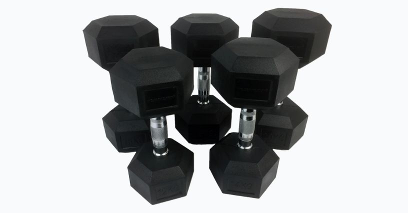 Komplet hantli Tunturi Rubber Dumbbellset 12-20 kg