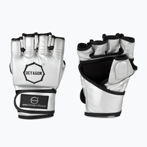 Rękawice grapplingowe Octagon MMA metallic silver