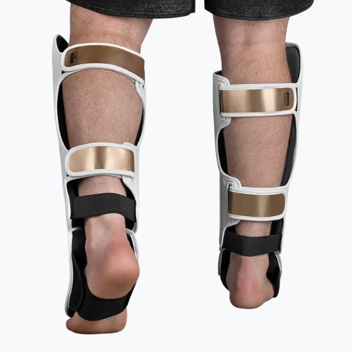 Ochraniacze piszczeli i stóp Hayabusa T3 Striking Shin Guards white/gold