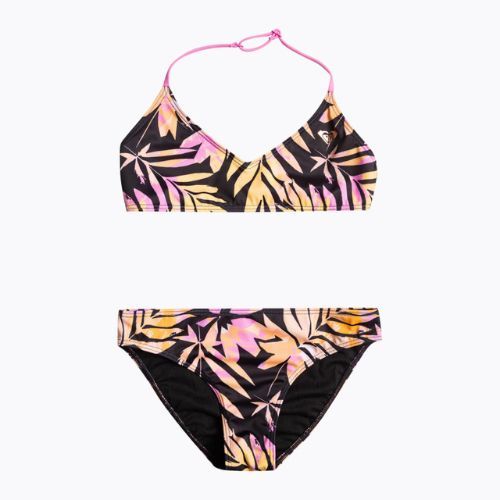 Strój kąpielowy dwuczęściowy dziecięcy ROXY Active Joy Basic Triangle Set anthracite zebra jungle girl