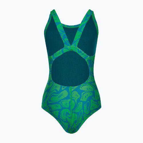 Strój pływacki jednoczęściowy dziecięcy Nike Hydrastrong Multi Print Fastback electric algae