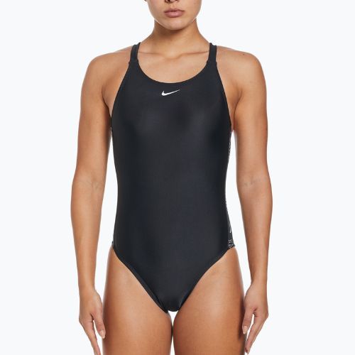 Strój pływacki jednoczęściowy damski Nike Logo Tape Fastback black