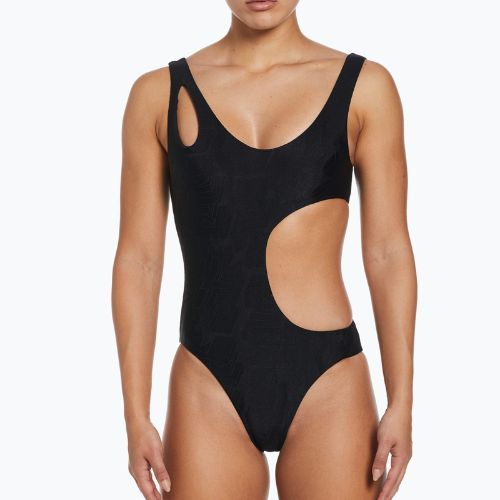 Strój pływacki jednoczęściowy damski Nike Block Texture black