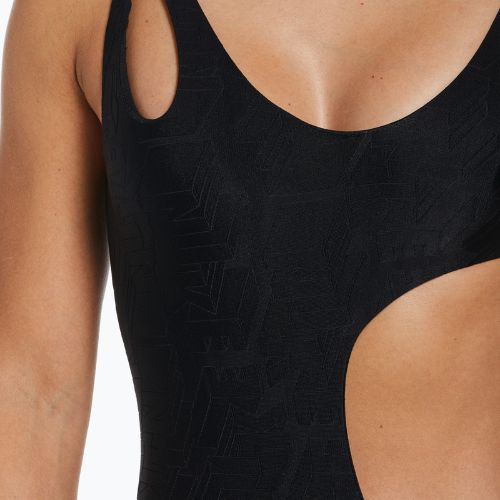 Strój pływacki jednoczęściowy damski Nike Block Texture black