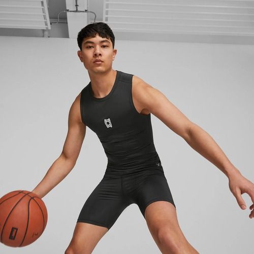 Koszulka koszykarska męska PUMA Hoops Team Slvs Baselayer puma black