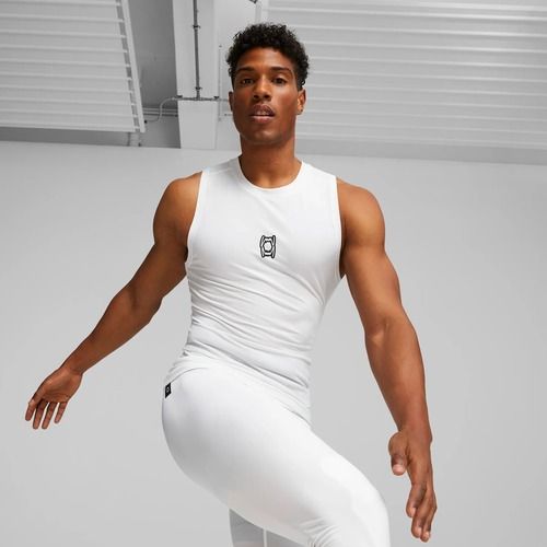 Koszulka koszykarska męska PUMA Hoops Team Slvs Baselayer puma white