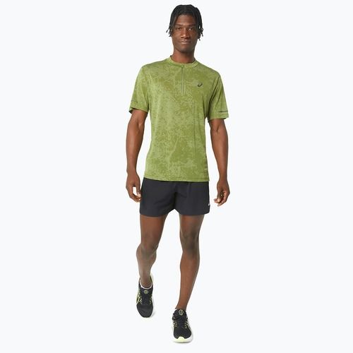 Koszulka do biegania męska ASICS Metarun Pattern 1/2 ZIP cactus