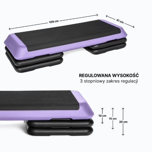 Step do aerobiku XTREXO Aerobic max stability fioletowy