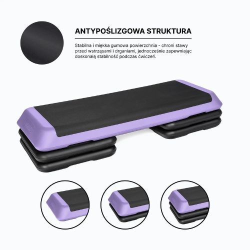 Step do aerobiku XTREXO Aerobic max stability fioletowy