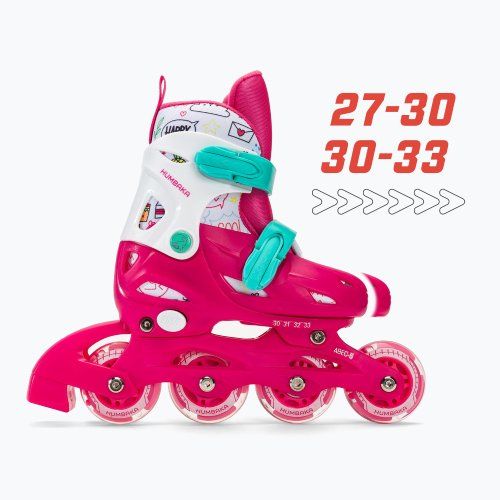 Rolki dziecięce HUMBAKA Starjet LED 3w1 różowy