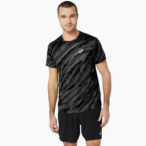 Koszulka do biegania męska ASICS All Over Print Top graphite grey/performance black