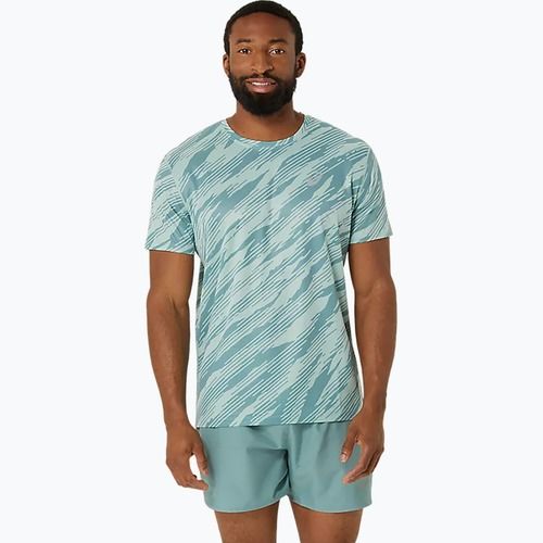 Koszulka do biegania męska ASICS All Over Print Top light celadon/celadon
