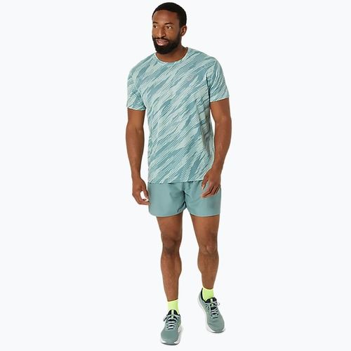 Koszulka do biegania męska ASICS All Over Print Top light celadon/celadon