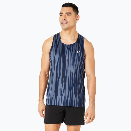 Koszulka do biegania męska ASICS Road All Over Print Singlet blue expanse/midnight