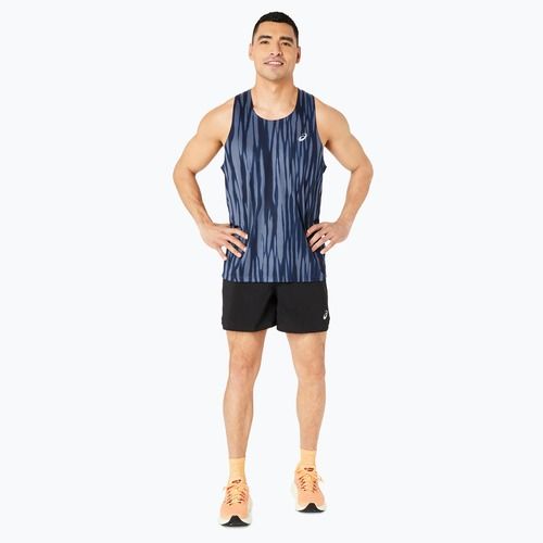 Koszulka do biegania męska ASICS Road All Over Print Singlet blue expanse/midnight