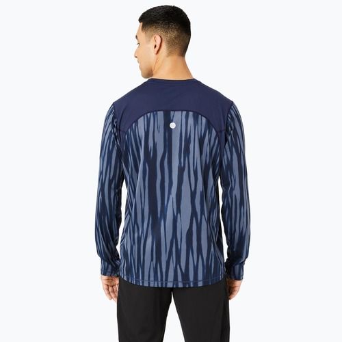 Longsleeve do biegania męski ASICS Road All Over Print blue expanse/midnight