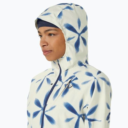 Kurtka do biegania damska ASICS Metarun Shibori Waterproof birch/blue expanse