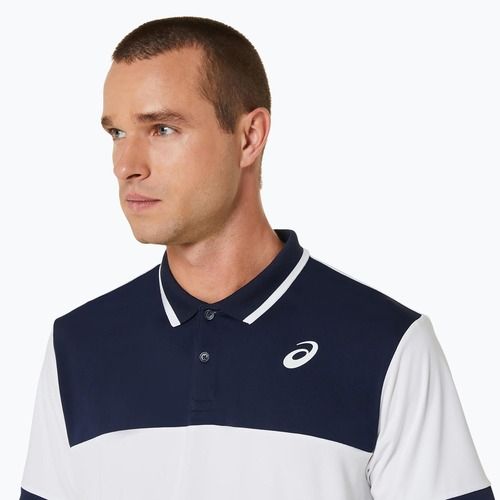 Koszulka polo męska ASICS Court Polo brilliant white/midnight