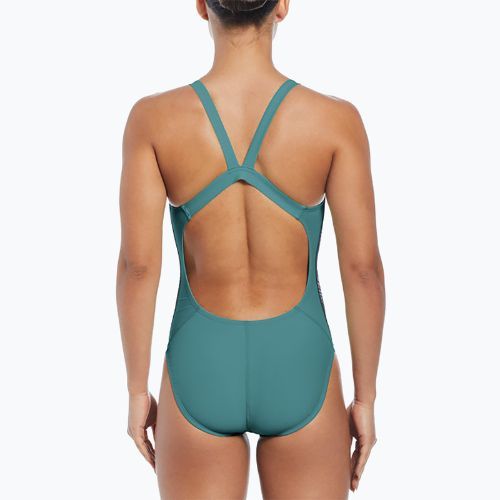 Strój pływacki jednoczęściowy damski Nike Logo Tape Fastback dusty cactus