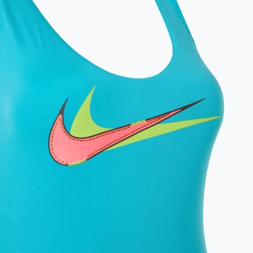 Strój pływacki jednoczęściowy damski Nike Multi Logo Crossback dusty cactus