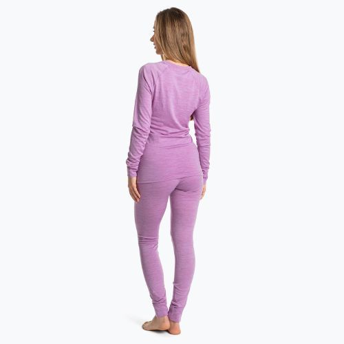 Komplet bielizny termoaktywnej damskiej WOOLCANO Merino  100% SET0543 fioletowy