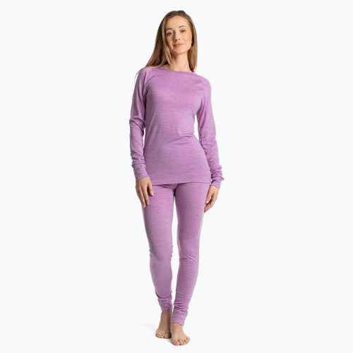 Komplet bielizny termoaktywnej damskiej WOOLCANO Merino  100% SET0543 fioletowy