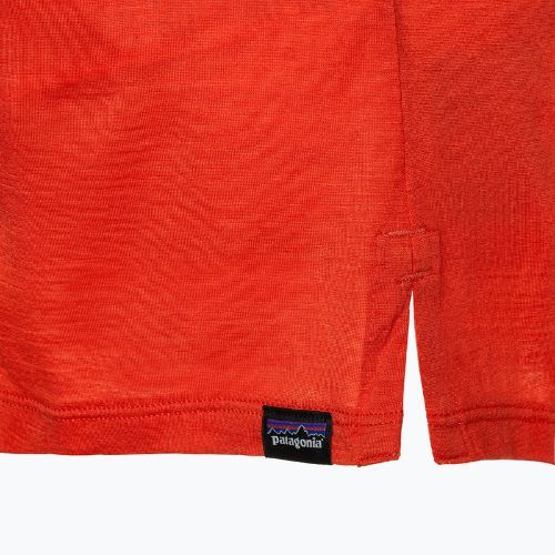 Longsleeve damski Patagonia Cap Cool Merino Blend Graphic outline text logo/madder red