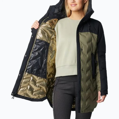 Płaszcz puchowy damski Columbia Mountain Croo III Mid Down stone green/black