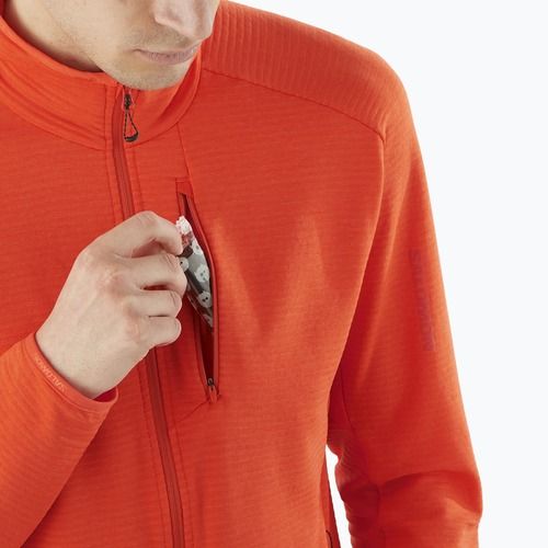 Bluza trekkingowa męska Salomon Essential Lightwarm FZ cherry tomato