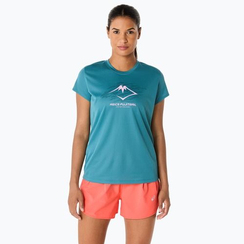 Koszulka do biegania damska ASICS Fujitrail Logo atlantis blue