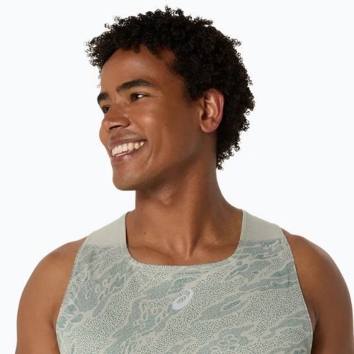 Koszulka do biegania męska ASICS Fujitrail Singlet white sage/rainy lake