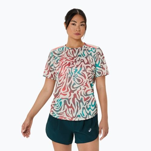 Koszulka do biegania damska ASICS Road All Over Print Top birch