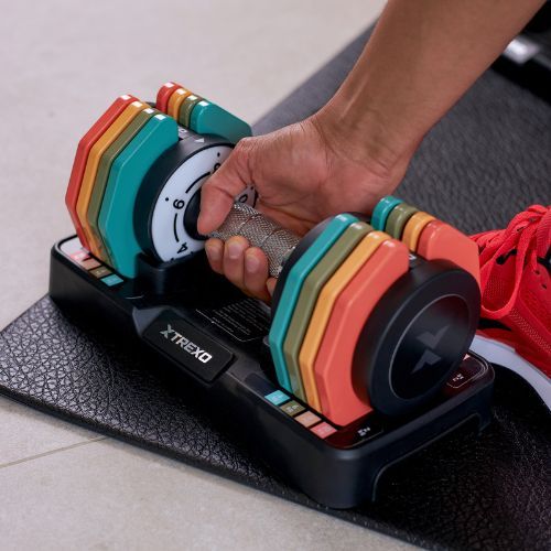 Zestaw hantli regulowanych XTREXO 2 x 10 kg multicolor
