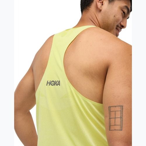 Koszulka do biegania męska HOKA Race Singlet hoka citrus