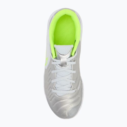 Buty piłkarskie dziecięce Nike Tiempo Legend 10 Academy IC metallic silver/black/volt