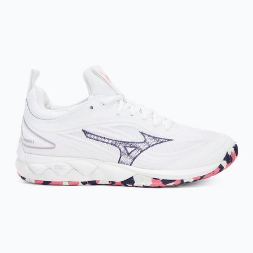 Buty do siatkówki damskie Mizuno Wave Luminous 3 white/violet indigo/camellia rose
