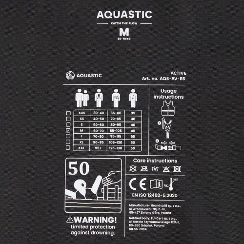 Kamizelka asekuracyjna AQUASTIC Active 50N granatowy