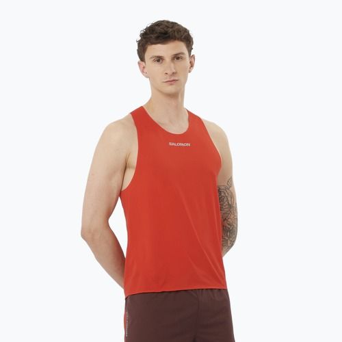 Koszulka do biegania męska Salomon S/Lab Speed Singlet flery red