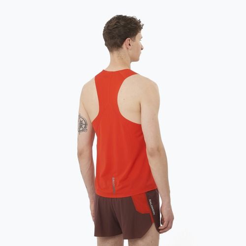 Koszulka do biegania męska Salomon S/Lab Speed Singlet flery red