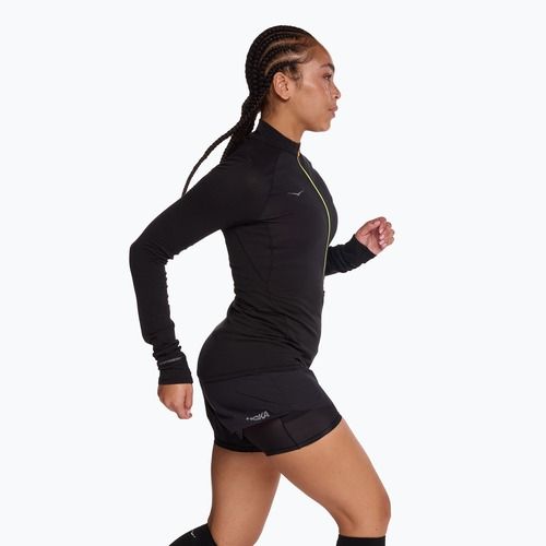 Longsleeve do biegania damski HOKA BaseZip Long Sleeve black