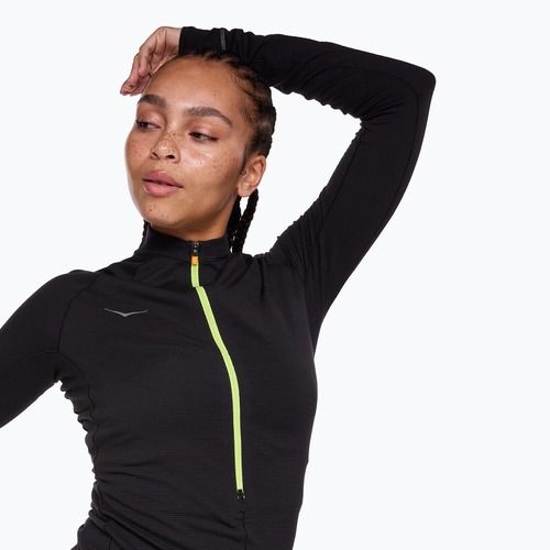 Longsleeve do biegania damski HOKA BaseZip Long Sleeve black