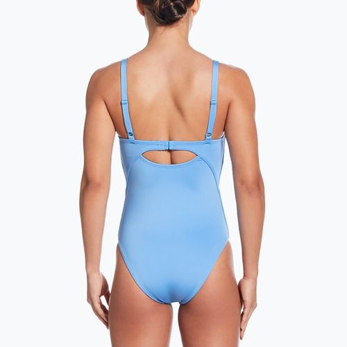 Strój pływacki jednoczęściowy damski Nike Essential V-Neck university blue
