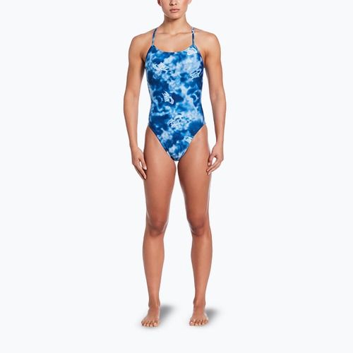 Strój pływacki jednoczęściowy damski Nike Hydrastrong Cutout blue