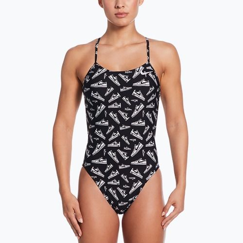 Strój pływacki jednoczęściowy damski Nike Hydrastrong Cutout jet black