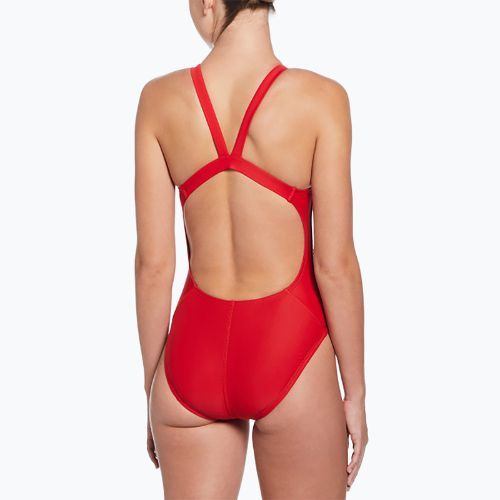 Strój pływacki jednoczęściowy damski Nike Logo Tape Fastback university red