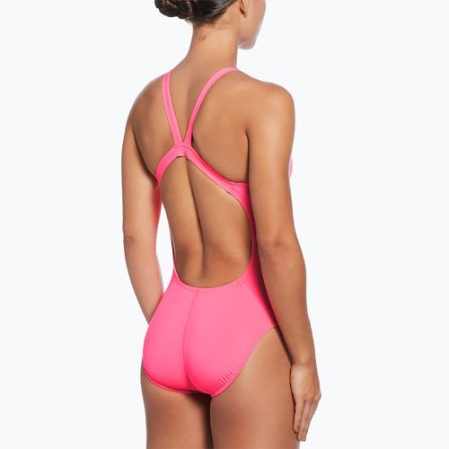 Strój pływacki jednoczęściowy damski Nike Hydrastrong Solid Fastback hyper pink