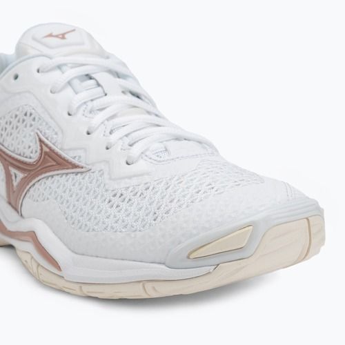 Buty do piłki ręcznej damskie Mizuno Wave Stealth V white/rose/snow white
