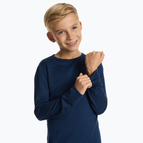 Komplet bielizny termoaktywnej dziecięcej WOOLCANO Merino 100% SET0683 granatowy
